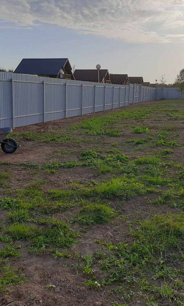 Фото забора из профнастила, Калужская область, д. Акулово