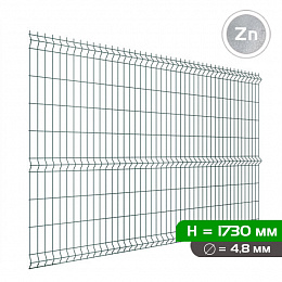Панель 3D ограждения PROFI 1.73х2.5, d4.8, оцинкованная секция