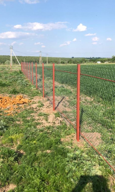 Фото забора из сетки рабица, деревня Топтыково
