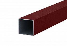 Столб для забора H=2,5м 60х60х1,5 грунт серый /кр-коричневый красный