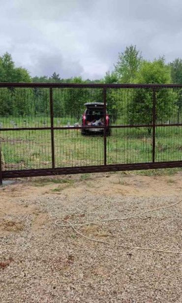 3D забор с откатными воротами