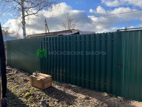 Ворота из евроштакетника распашные простые