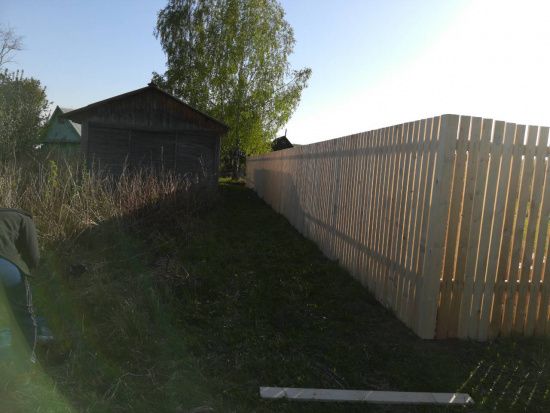 Фото деревянного забора, снт Малина, МО