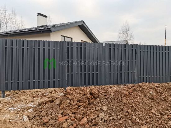 Ворота из евроштакетника распашные простые