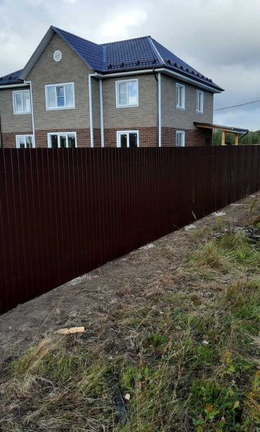 Фото забора из профнастила, Луховицкий район, Белоомут