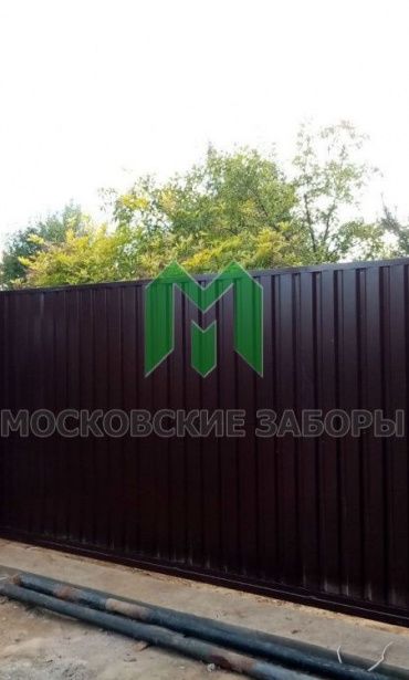 Ворота из профнастила откатные автоматические