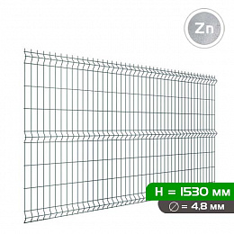 Панель 3D ограждения PROFI 1.53х2.5, d4.8, оцинкованная сварная сетка