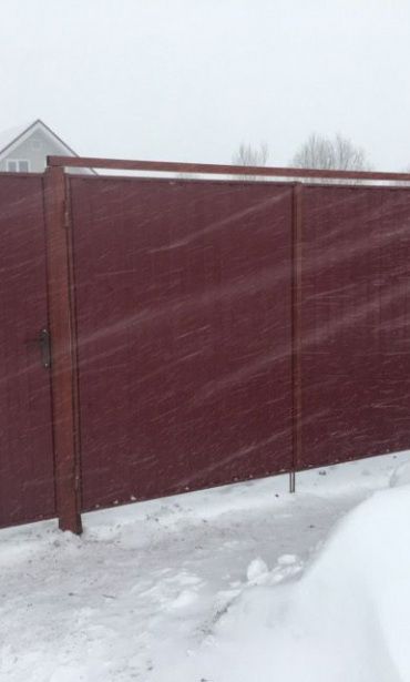 Фото забора из профнастила, Вороновское поселение СНТ Беляево