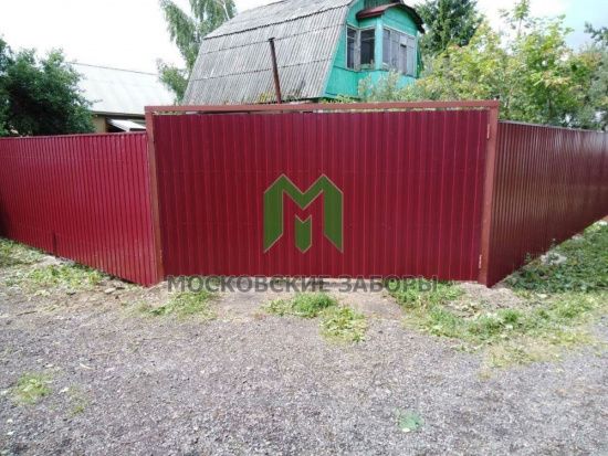 Ворота из профнастила распашные простые