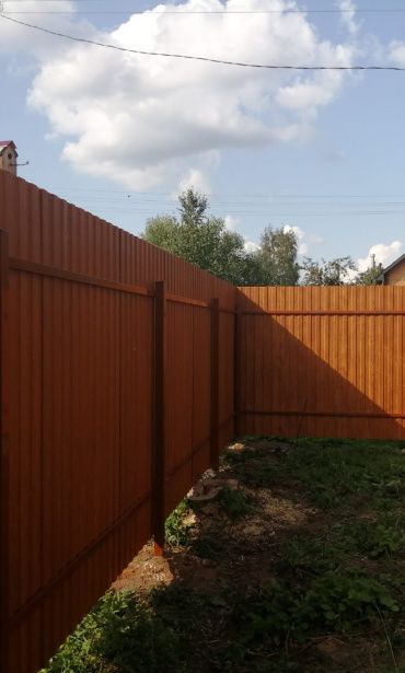 Двусторонний забора из профнастила
